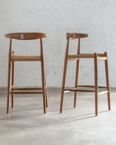 Ψηλό Σκαμπώ απο Ξύλο Teak Bilbao 50x50x100/73cm