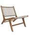 Πολυθρόνα Από Ξύλο Teak με Κορδόνι Bolo 61x76x67cm