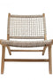 Πολυθρόνα Από Ξύλο Teak με Κορδόνι Bolo 61x76x67cm