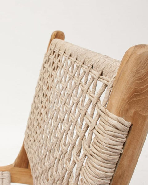 Πολυθρόνα Από Ξύλο Teak με Κορδόνι Bolo 61x76x67cm