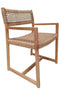 Πολυθρόνα Από Ξύλο Teak με Συνθετικό Κορδόνι Boxfresh 53x47x75cm