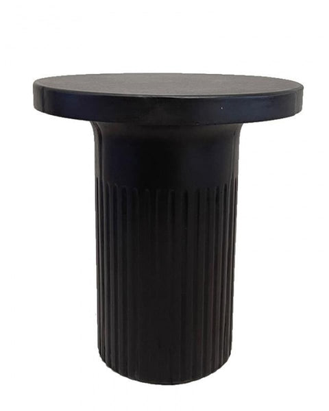 Κυλινδρικό Τραπεζάκι από Fiberglass & Τσιμεντοκονία Charcoal 45x50cm 