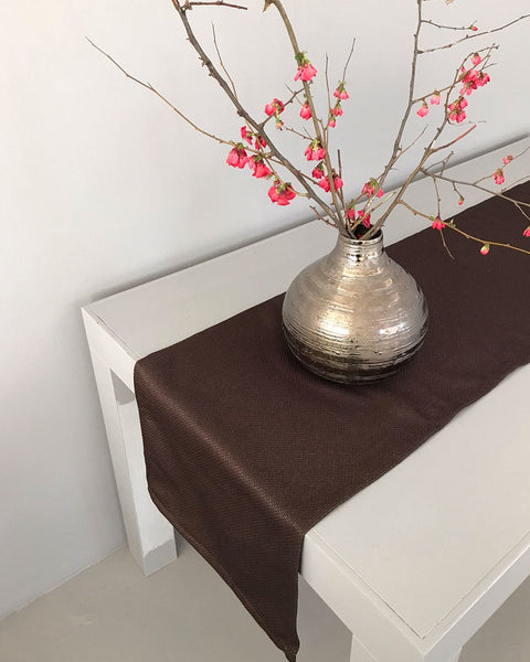 Τραβέρσα Σχέδιο Κυψέλη Cell σε 7 Αποχρώσεις 42x162cm-Καφέ Σκούρο