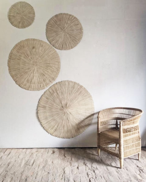 Boho Διακοσμητικό Τοίχου από Φυσικό Rattan Cone σε 2 Διαστάσεις-Small
