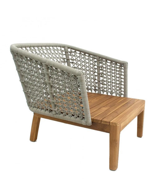 Πολυθρόνα με Μαξιλάρι από Ξύλο Teak & Κορδόνι Riviera Lounge 72x83x73cm