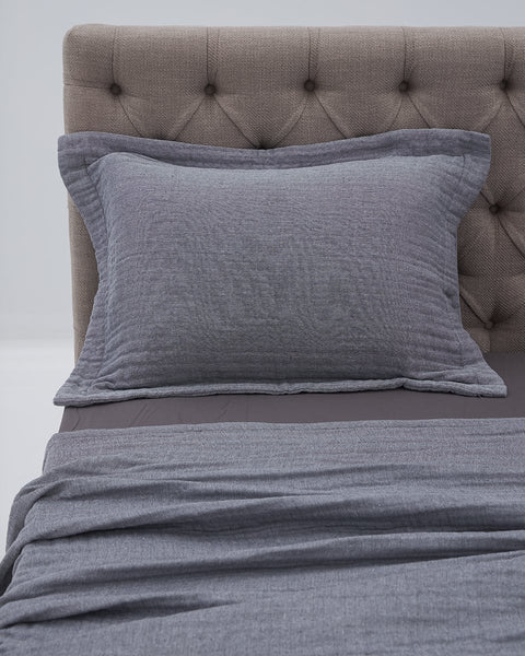 Βαμβακερή Oxford Μαξιλαροθήκη Dalita-Ανθρακί-45x45 5cm