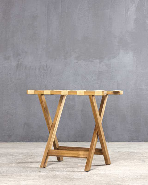 Πτυσσόμενη Βαλιτσοθήκη από Ξύλο Teak Devya 38x55x50cm