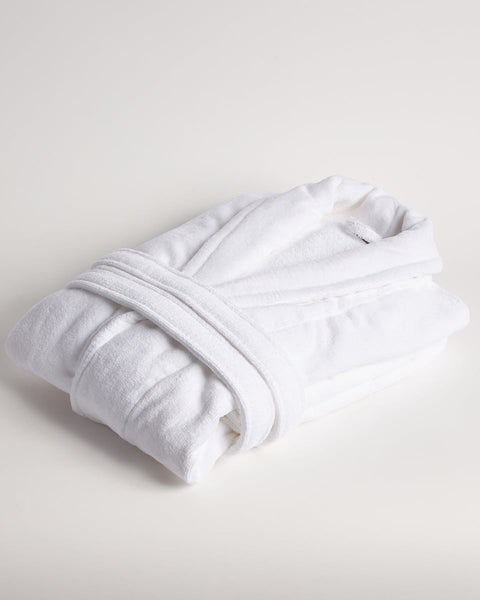 Βαμβακερό Λευκό Βελουτέ Μπουρνούζι Πετσετέ Εσωτερικά Doble-X Large