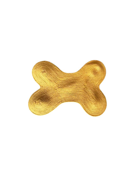 Βαμβακερό Χαλί Dog Station σε Σχήμα Κόκκαλο Doggy 40x60cm 2 Αποχρώσεις-Κίτρινο
