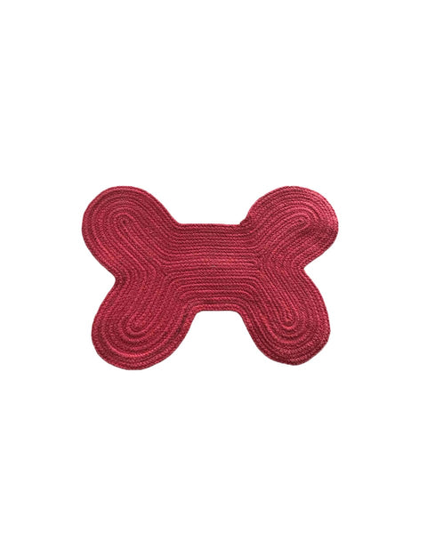 Βαμβακερό Χαλί Dog Station σε Σχήμα Κόκκαλο Doggy 40x60cm 8 Αποχρώσεις-Κόκκινο