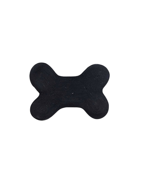 Βαμβακερό Χαλί Dog Station σε Σχήμα Κόκκαλο Doggy 40x60cm 8 Αποχρώσεις-Μαύρο