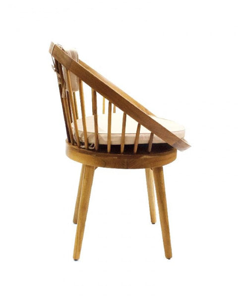 Πολυθρόνα Από Ξύλο Teak με Μαξιλάρι Ela 60x60x80cm