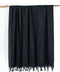 Μαύρο Φουλάρι Scarf Sarong Από Bamboo με Κρόσσια Elegant 100x190cm