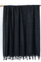 Μαύρο Φουλάρι Scarf Sarong Από Bamboo με Κρόσσια Elegant 100x190cm
