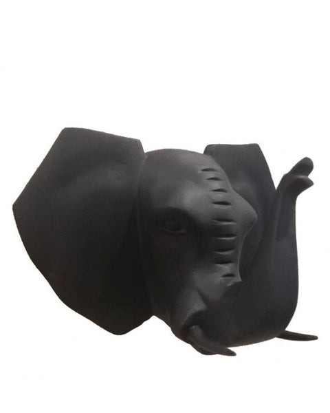 Διακοσμητικό Ξύλινο Άγκιστρο Τοίχου Animal Big Elephant 15x20cm σε 7 Αποχρώσεις-Μαύρο