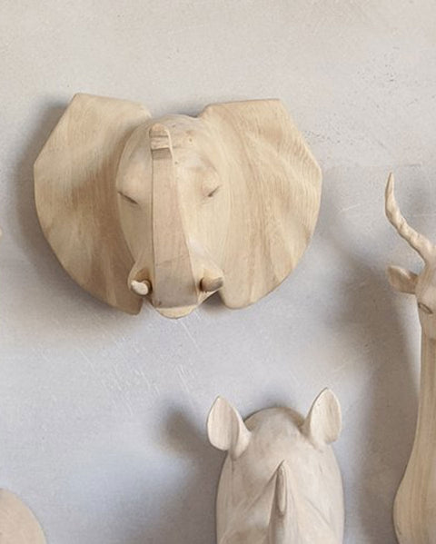 Διακοσμητικό Ξύλινο Άγκιστρο Τοίχου Animal Big Elephant 15x20cm σε 7 Αποχρώσεις-Natural