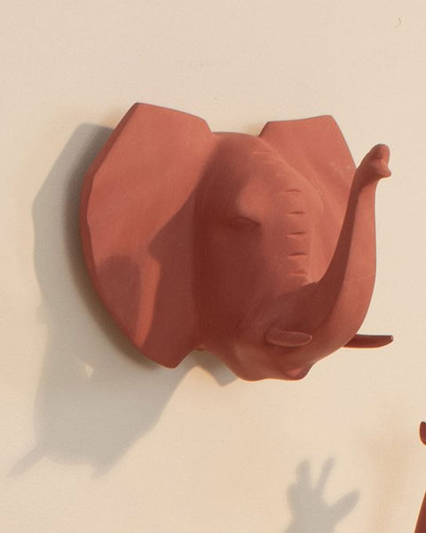 Διακοσμητικό Ξύλινο Άγκιστρο Τοίχου Animal Big Elephant 15x20cm σε 7 Αποχρώσεις-Terracotta