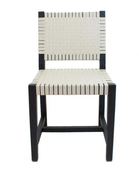 Καρέκλα Από Ξύλο Teak με Πλεκτές Ζώνες Ellis 84x65x72cm