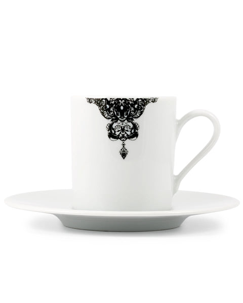 Κούπα Espresso με Πιατάκι Rotate Half Lace σε 2 Αποχρώσεις-Μαύρο