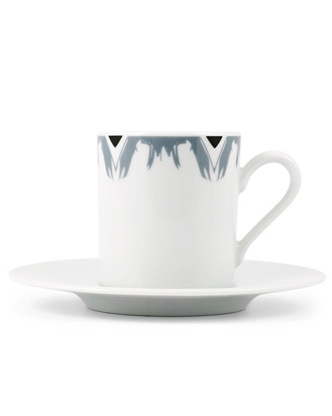 Κούπα Espresso με Πιατάκι Rotate Ikat σε 2 Αποχρώσεις-Γκρι