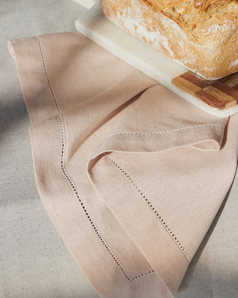 Μονόχρωμη Cottonlinen Πετσέτα Φαγητού με Αζούρ Faro 53x53-Πούδρα