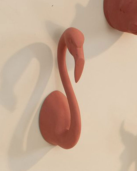 Διακοσμητικό Ξύλινο Άγκιστρο Τοίχου Animal Big Flamingo Υ30cm σε 7 Αποχρώσεις-Terracotta