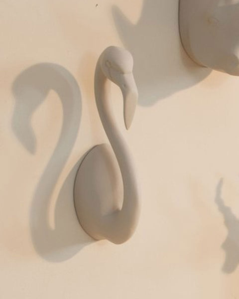 Διακοσμητικό Ξύλινο Άγκιστρο Τοίχου Animal Big Flamingo Υ30cm σε 7 Αποχρώσεις-Γκρι Απαλό