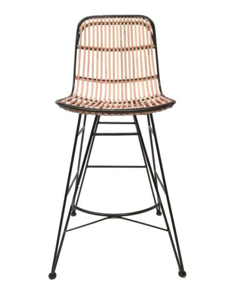 Ψηλό Σκαμπώ απο Φυσικό Rattan Flander 45x60x65/96cm