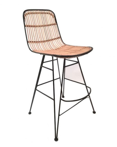 Ψηλό Σκαμπώ απο Φυσικό Rattan Flander 45x60x65/96cm