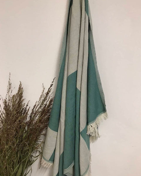 Παρεό με Ριγέ Σχέδιο &amp; Κρόσσι Frizioni 90x160cm-Άκουα
