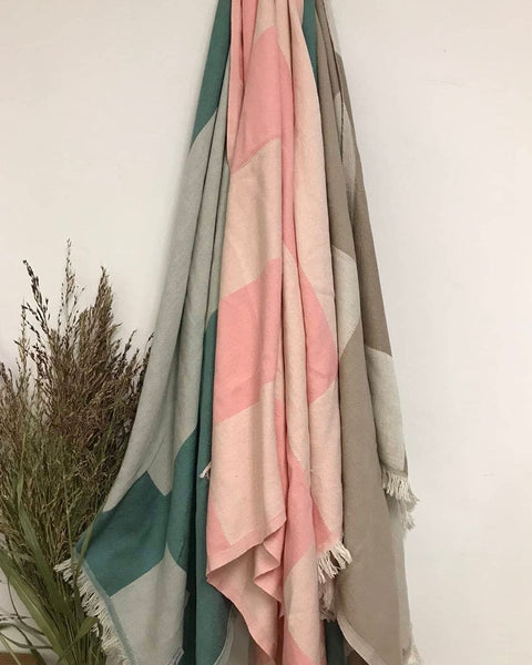 Φουλάρι- Throw με Ριγέ Σχέδιο & Κρόσσι Frizioni 90x160cm