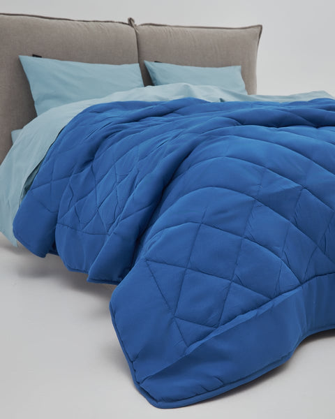 Microsilk Καπιτονέ Μονόχρωμο Κουβερλί Gentle-Μπλε-Super Υπέρδιπλη