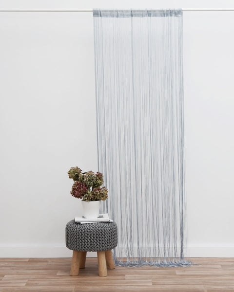 Έτοιμη Ραμμένη Κουρτίνα Κρόσσι 90x250cm Macaroni σε 5 Αποχρώσεις-Ασημί