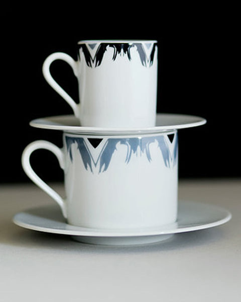 Κούπα Cappuccino με Πιατάκι Rotate Ikat σε 2 Αποχρώσεις