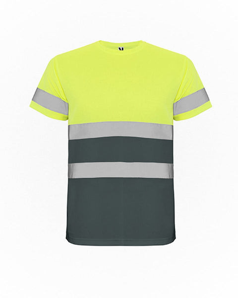 Κοντομάνικη Κίτρινη Μπλούζα T-Shirt με Ανακλαστικές Ταινίες Industrial σε 6 Μεγέθη