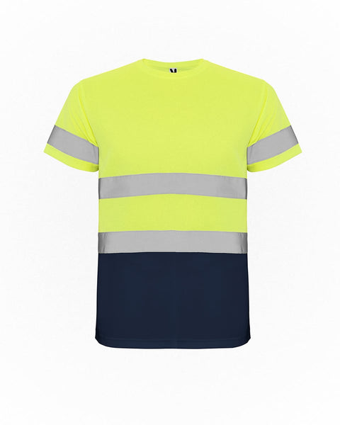 Κοντομάνικη Κίτρινη Μπλούζα T-Shirt με Ανακλαστικές Ταινίες Industrial σε 6 Μεγέθη