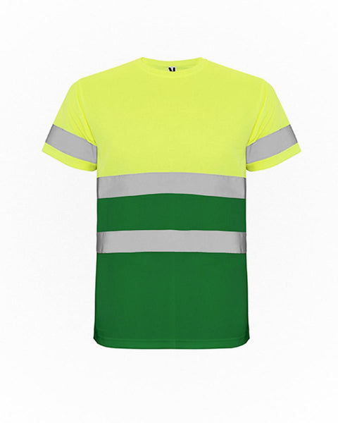 Κοντομάνικη Κίτρινη Μπλούζα T-Shirt με Ανακλαστικές Ταινίες Industrial σε 6 Μεγέθη
