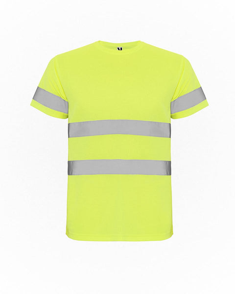 Κοντομάνικη Κίτρινη Μπλούζα T-Shirt με Ανακλαστικές Ταινίες Industrial σε 6 Μεγέθη