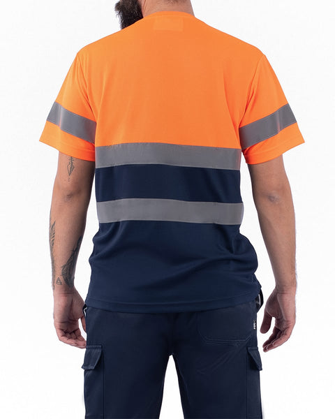 Κοντομάνικη Κίτρινη Μπλούζα T-Shirt με Ανακλαστικές Ταινίες Industrial σε 6 Μεγέθη