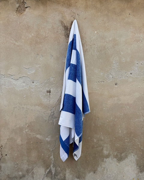 Βαμβακερή Βελουτέ Ζακάρ Πετσέτα Μπάνιου Jia 90x165cm-Μπλε