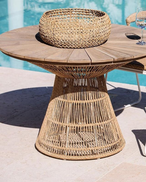Τραπέζι Ροτόντα από Ξύλο Teak Keran 120x120x75cm