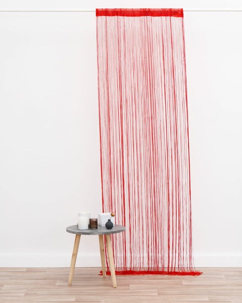 Έτοιμη Ραμμένη Κουρτίνα Κρόσσι 90x250cm Macaroni σε 9 Αποχρώσεις-Κόκκινο