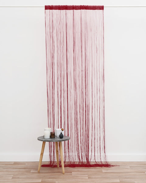 Έτοιμη Ραμμένη Κουρτίνα Κρόσσι 90x250cm Macaroni 5 Αποχρώσεις-Μπορντώ