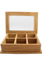 Teak Κουτί Τσαγιού με 6 Θήκες Salon De Te 23x16x8cm
