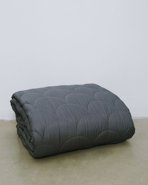Μονόχρωμο Κουβερλί Microfiber Sandy-Ανθρακί-Super Υπέρδιπλη