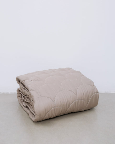Μονόχρωμο Κουβερλί Microfiber Sandy-Μπεζ-Μονή