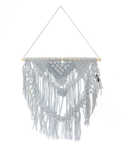 Boho Διακοσμητικό Τοίχου Βαμβακερό Macrame Rohan σε 2 Αποχρώσεις-Γκρι-50x50cm
