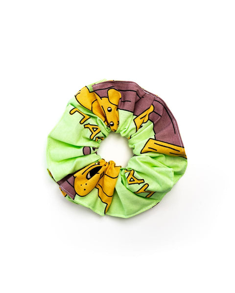 Scrunchie Λαστιχάκι Μαλλιών Happy Dog σε 3 Αποχρώσεις-Λαχανί