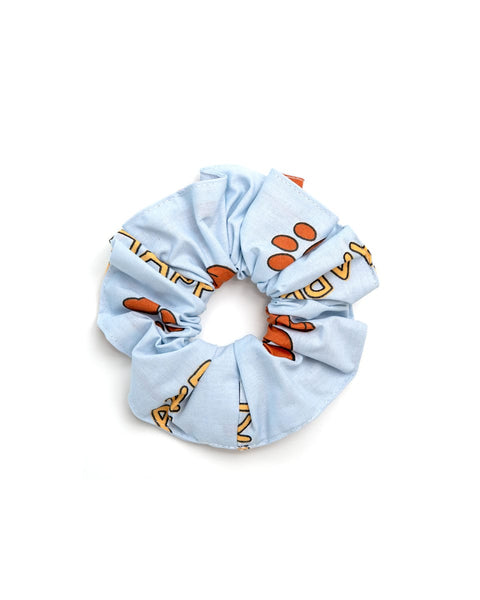 Scrunchie Λαστιχάκι Μαλλιών Happy Dog σε 3 Αποχρώσεις-Σιέλ