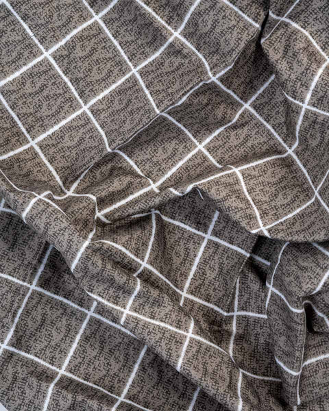 Microsilk Κομποζέ Εμπριμέ Oxford Ζεύγος Μαξιλαροθήκες Άσπρο-Μαύρο Καρό Nano 50x70+5cm